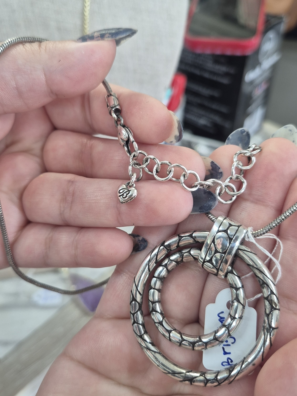 Brighton Silver-Tone Triple Ring Necklace